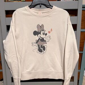 Uniqlo Cream Minnie Mouse Crew Neck Sweater